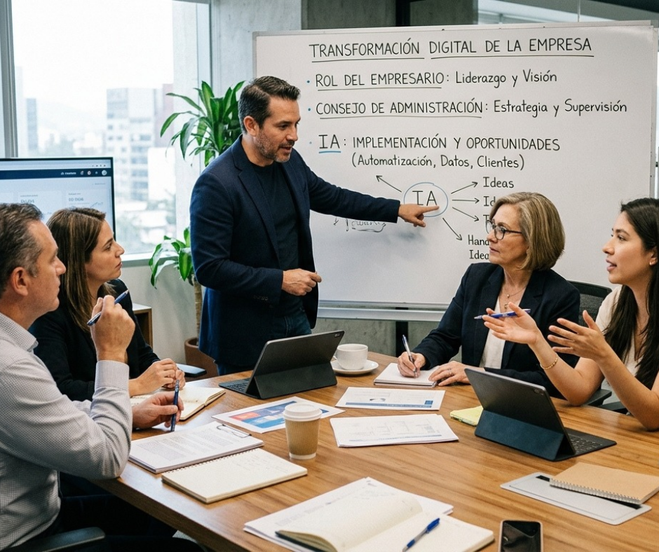 Como Transformar Digitalmente la empresa, el Rol del Empresario, de su Consejo de Administración y la IA